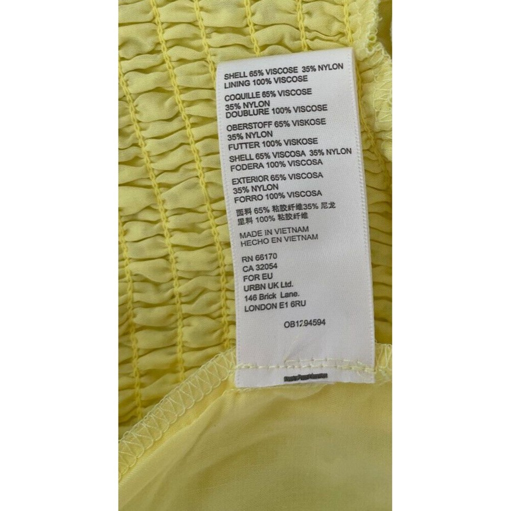 New Urban Outfitters Women Reina Semi-Sheer  Preppy Yellow Midi Dress Size Small - Picture 13 of 13